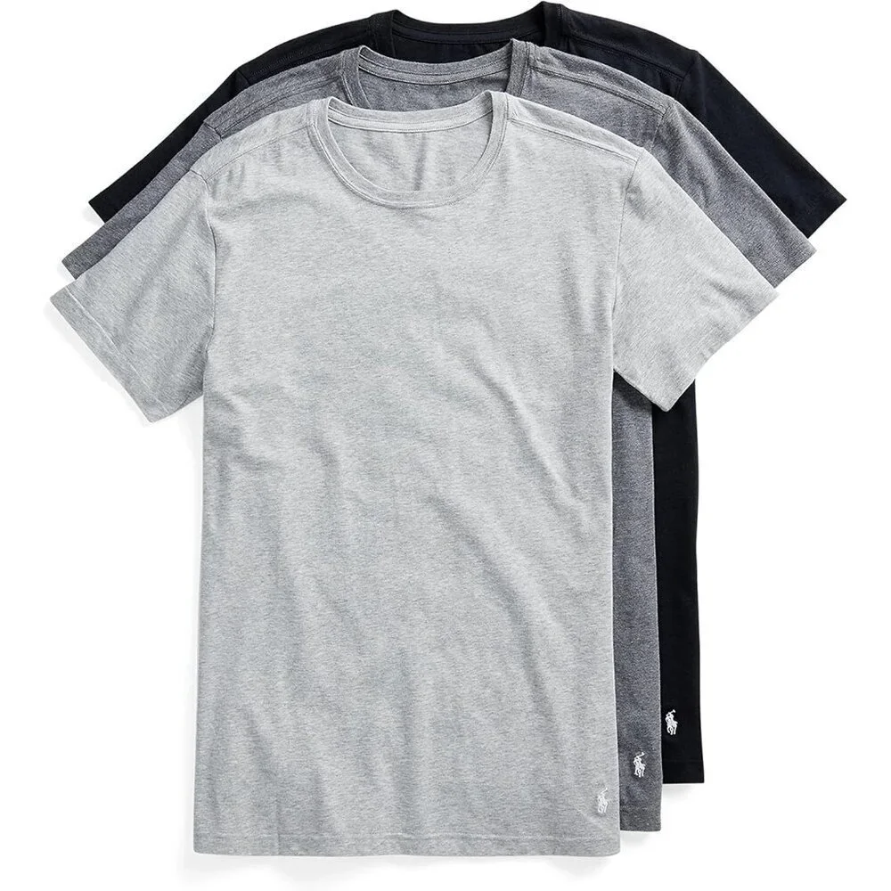 Mens Slim Fit Stretch Crew Undershirts 3-Pack